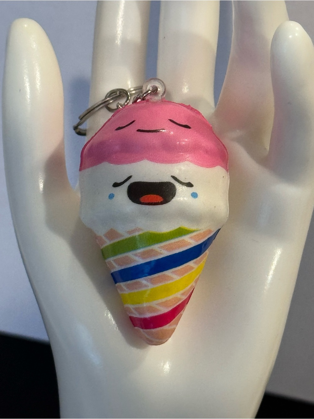 Cute Ice Cream Cone Squishy Keychain Bag Charm NIP